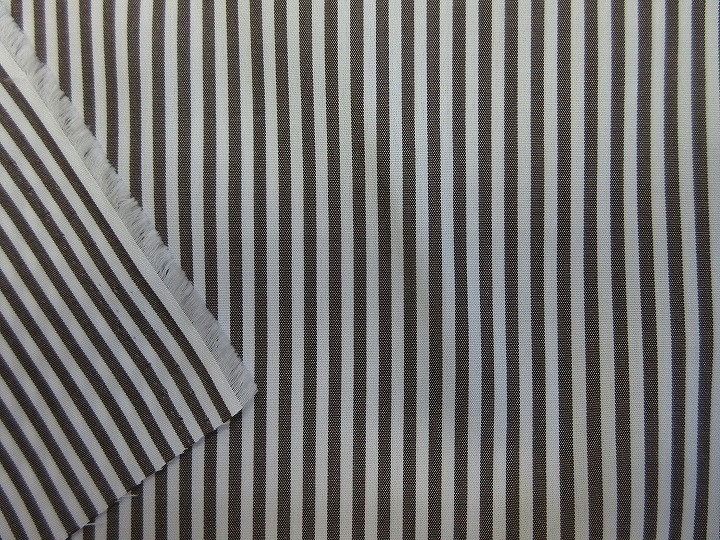 綿100 先染 ストライプ ブロード ブラウス 薄地 巾115cm 長4m 茶系 [B795]_画像2