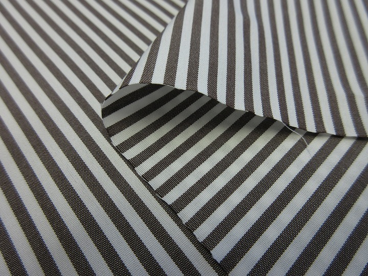 綿100 先染 ストライプ ブロード ブラウス 薄地 巾115cm 長4m 茶系 [B795]_画像4