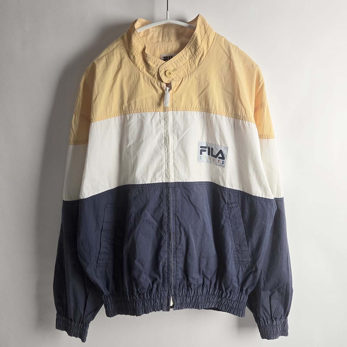 フィラスポーツ FILA SPORTS 前後ロゴプリントフルジップジャケット ウィンドブレーカー 3 トリコロール m0910-14_画像1