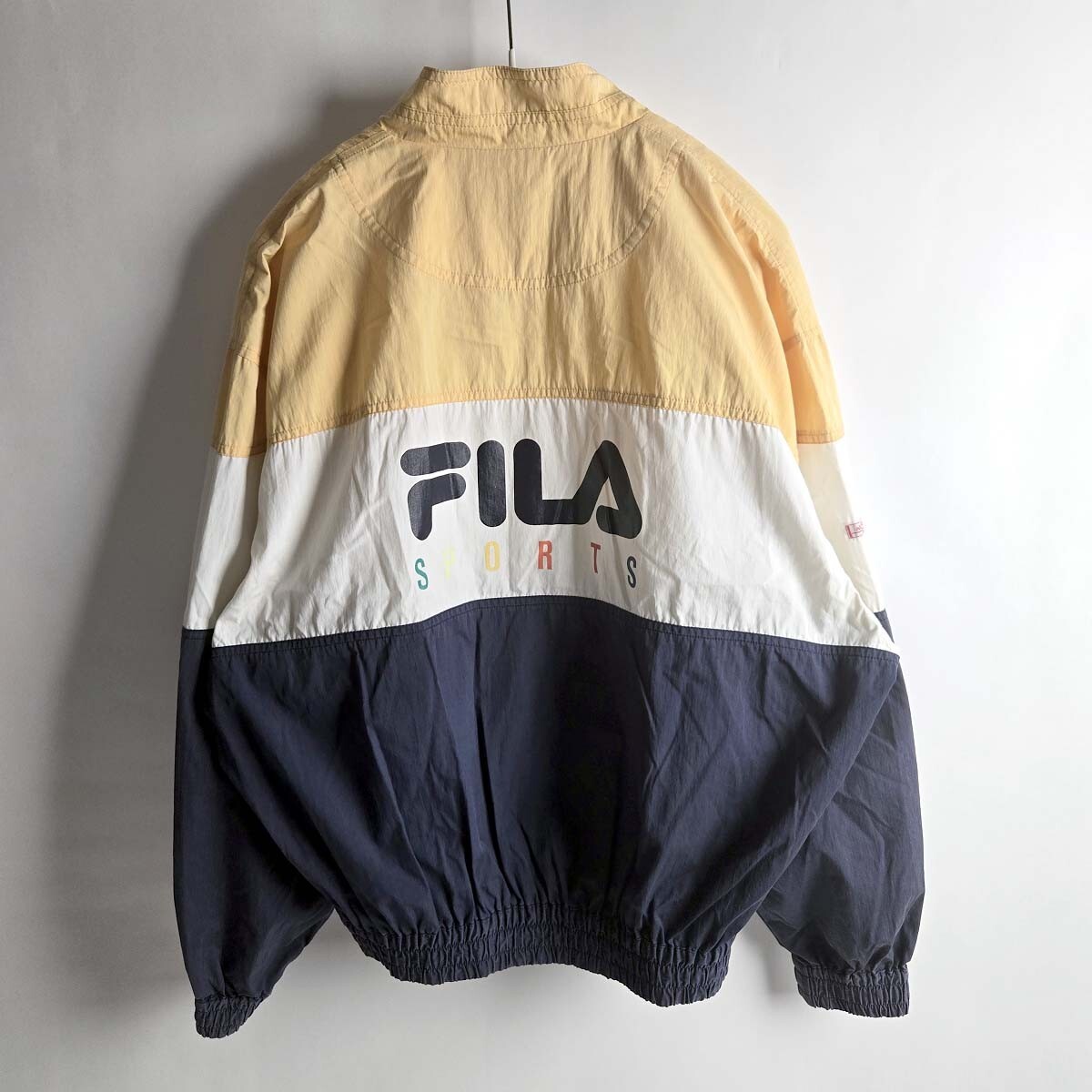 フィラスポーツ FILA SPORTS 前後ロゴプリントフルジップジャケット ウィンドブレーカー 3 トリコロール m0910-14_画像2