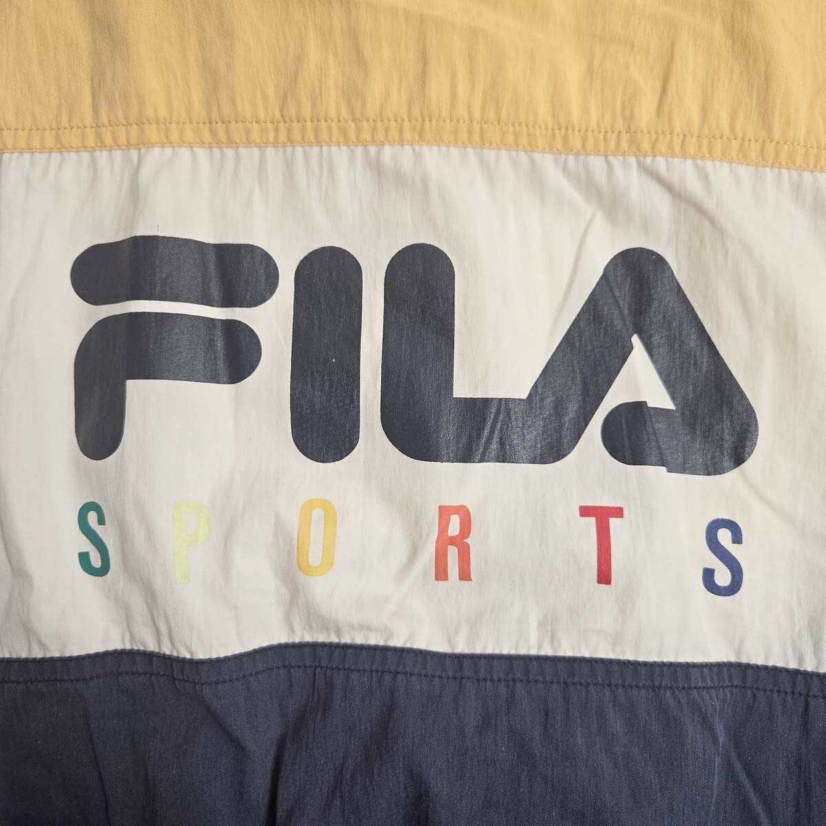 フィラスポーツ FILA SPORTS 前後ロゴプリントフルジップジャケット ウィンドブレーカー 3 トリコロール m0910-14_画像6