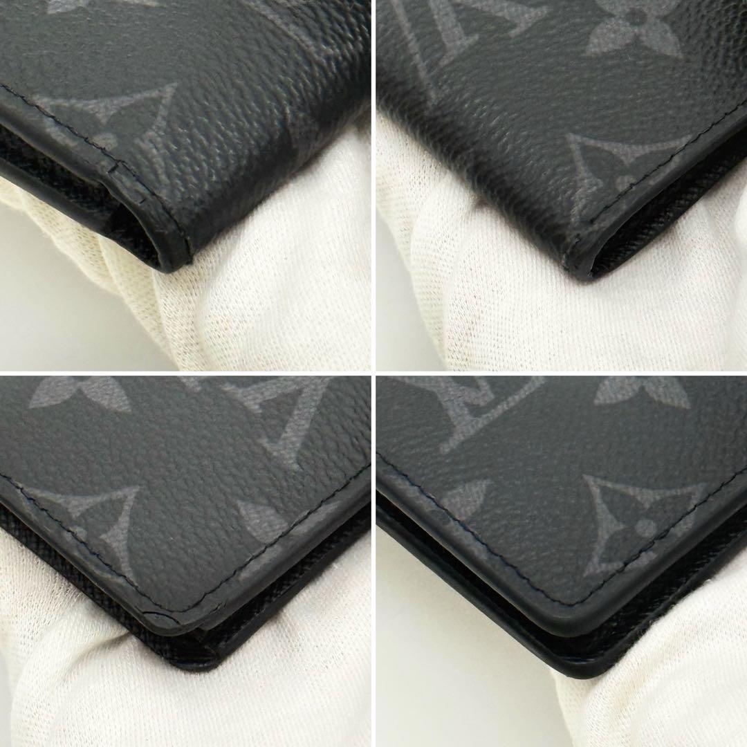 極美品 現行モデル IC内蔵 ルイヴィトン モノグラム エクリプス 二つ折り財布 ポルトフォイユ スレンダー ブラック ダークグレー M62294_画像6