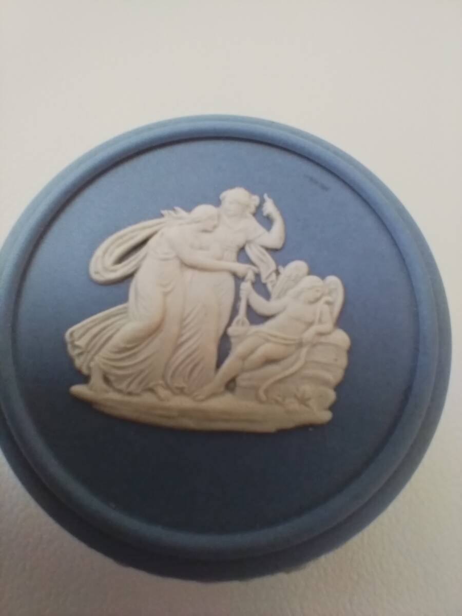 ウエッジウッド　ジャスパー　蓋物茶入れ香入れ小物入れ　茶道具香道具小さなカケあり_画像2