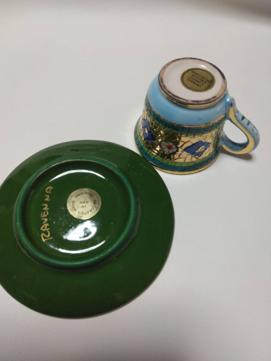 デミタスカップ＆ソーサー　イタリア　デルタ焼　ZECCHINO IN ORO 手作り　アンティーク_画像5