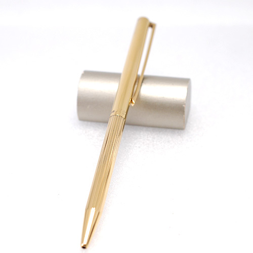 デュポン 925×ゴールドGP クラシック ボールペン ツイスト式 青インク 筆記確認(rèn)済み(16520)