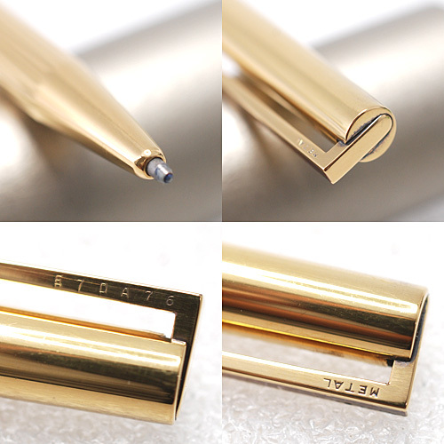 デュポン 925×ゴールドGP クラシック ボールペン ツイスト式 青インク 筆記確認(rèn)済み(16520)