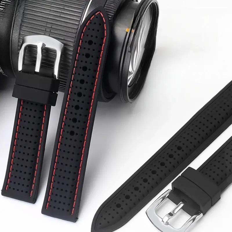  новый товар ремешок для часов Raver напульсник soft силикон резиновый инструмент не необходимо установка и снятие цвет : чёрный ( стежок : желтый ) установка : ширина : 20mm управление No.37169