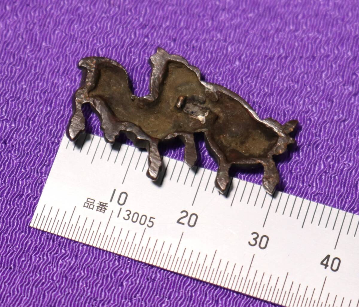 夫婦鹿二体小景~金彩入古銅 刀剣片目貫 刀装具_画像8