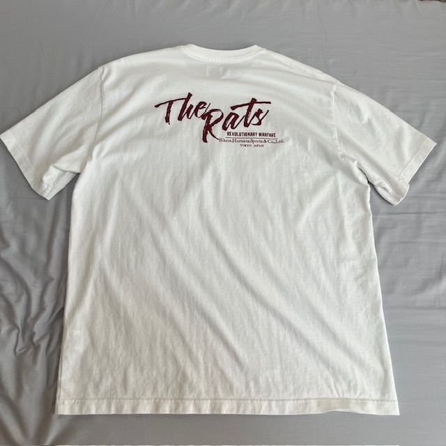★RATSラッツ/The Rats TEE★白×エンジ/L★Tシャツ★_画像3