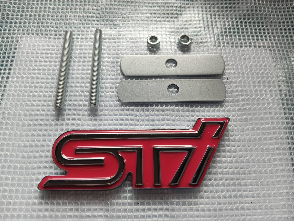 [.. пачка включая доставку ]STI 3D эмблема (F решётка для ) красный | металлизированный длина 3.6cm× ширина 9.3cm металлический Subaru 
