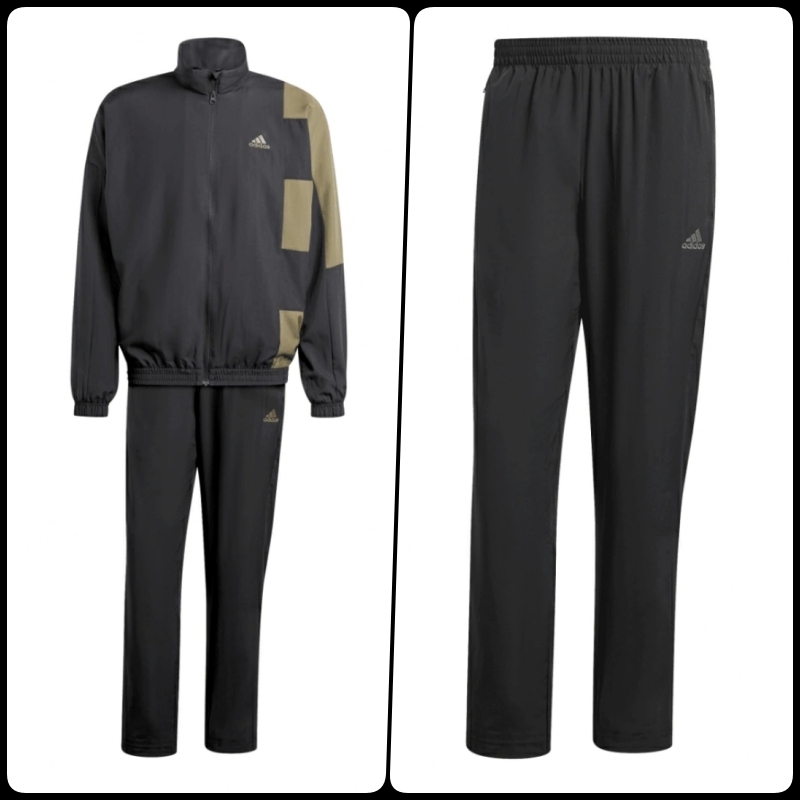 d1新品 送料無料★adidas★メンズL 9350円アディダス 裏メッシュ 防風ウインドートラックスーツ 上下セット スポーツウェア 黒 ブラック_画像9