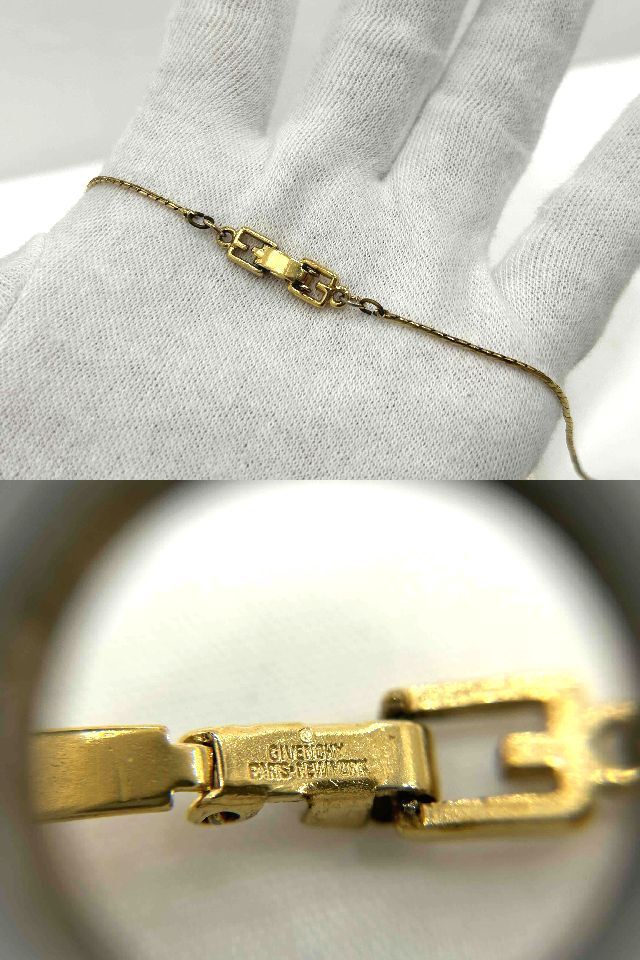 ☆GIVENCHY ジバンシー ジバンシィ ゴールド系 クリアストーン付き ネックレス ペンダント 中古 レディース アクセサリー☆