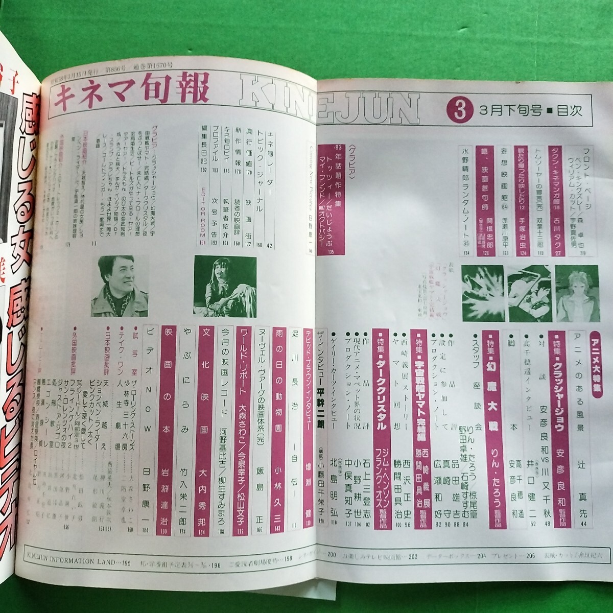 キネマ旬報　1983年3月下旬号　クラッシャージョウ　幻魔対戦戦　宇宙戦艦ヤマト 完結編　ダーククリスタル　平幹二朗 淀川長治 双葉十三郎_画像4