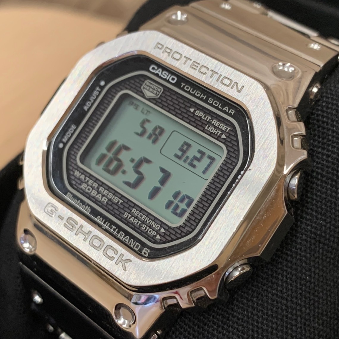 ◇キムタクも愛用! CASIO カシオ G-SHOCK Gショック GMW-B5000D-1JF フルメタル 5000 メンズ ソーラー 腕時計 コマ 箱 稼働品【2730SY】I27