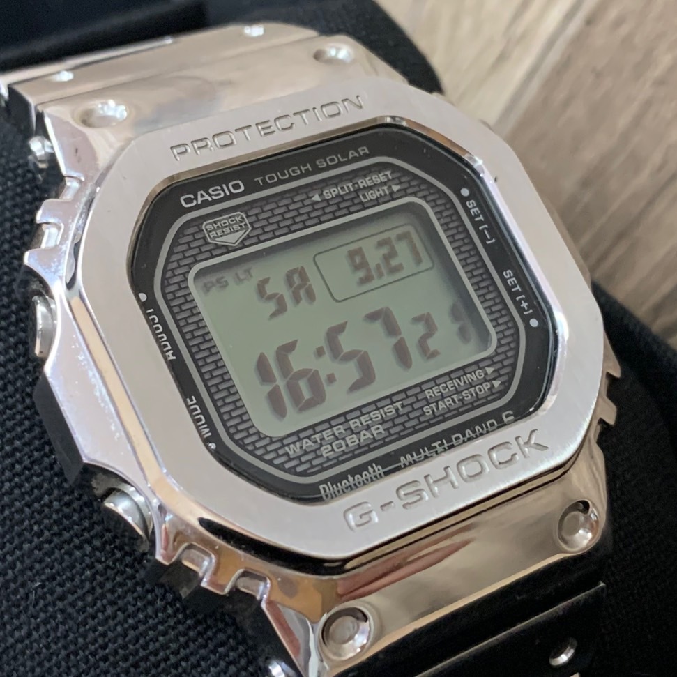 ◇キムタクも愛用! CASIO カシオ G-SHOCK Gショック GMW-B5000D-1JF フルメタル 5000 メンズ ソーラー 腕時計 コマ 箱 稼働品【2730SY】I27