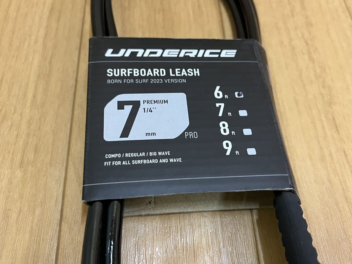 新品未使用DAKINE ダカイン BLACK 黒 リーシュコード 7mm 6ft サーフィン surfingショート ロングボード ミッドレングスSUP_画像2