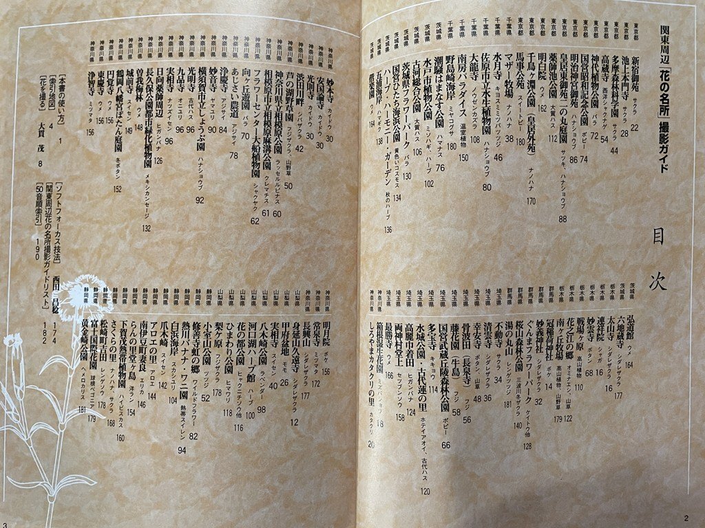 ｊ●　関東周辺　花の名所　撮影ガイド　大貫茂　西田昌稔　1997年改訂第2版第1刷　山と渓谷社　ジェイガイドホリデー108　/B38下_画像4