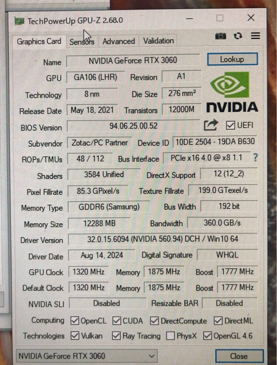 【訳あり】ZOTAC GeForce RTX3060 12GB