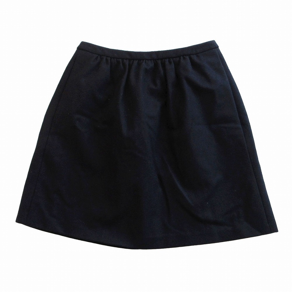 JILSANDER NAVY ジルサンダーネイビー ギャザー スカート ひざ丈 ネイビー サイズXS SKJNGW0006 レディース 【中古】_画像1