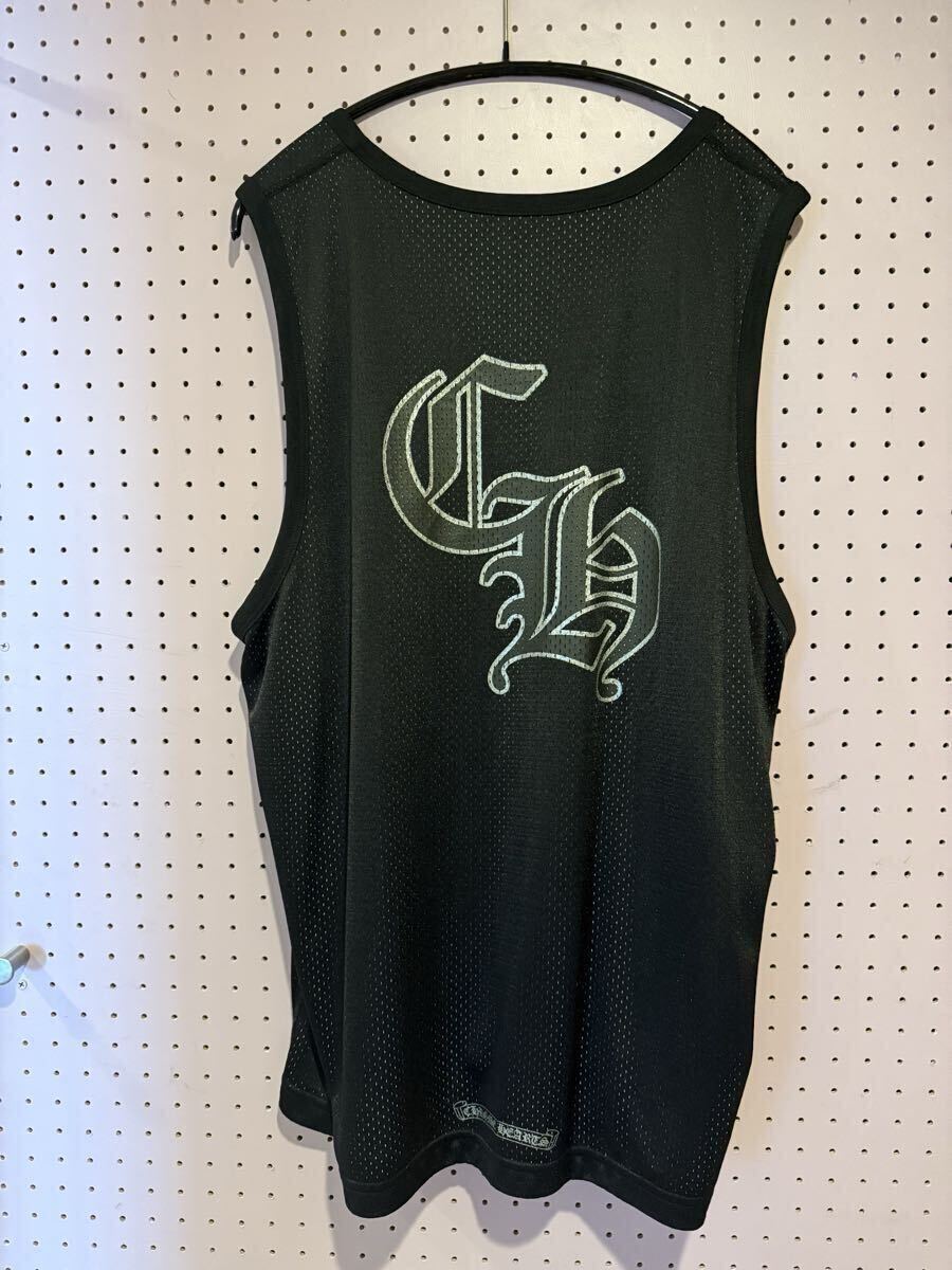ラスト【新古品】最終値下 クロムハーツ chrome hearts タンクトップ L メッシュ リバーシブル MESH WARM UP JERSEY CHロゴプリント_画像2