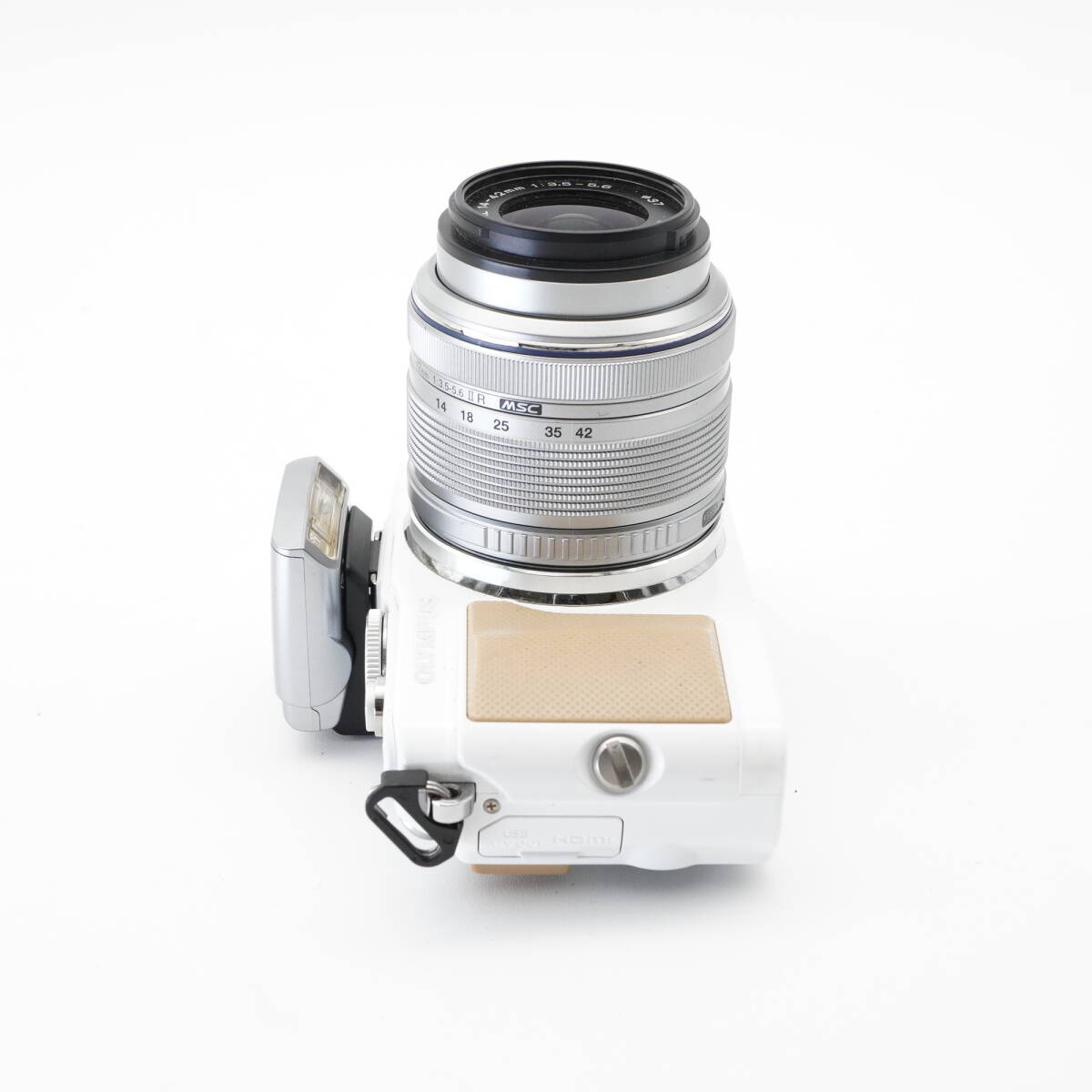 訳あり美品 OLYMPUS オリンパス PEN Lite E-PL5 ホワイト BFY508023 / M.ZUIKO DIGITAL 14-42mm F3.5-5.6 ⅡR レンズキット #AA6797