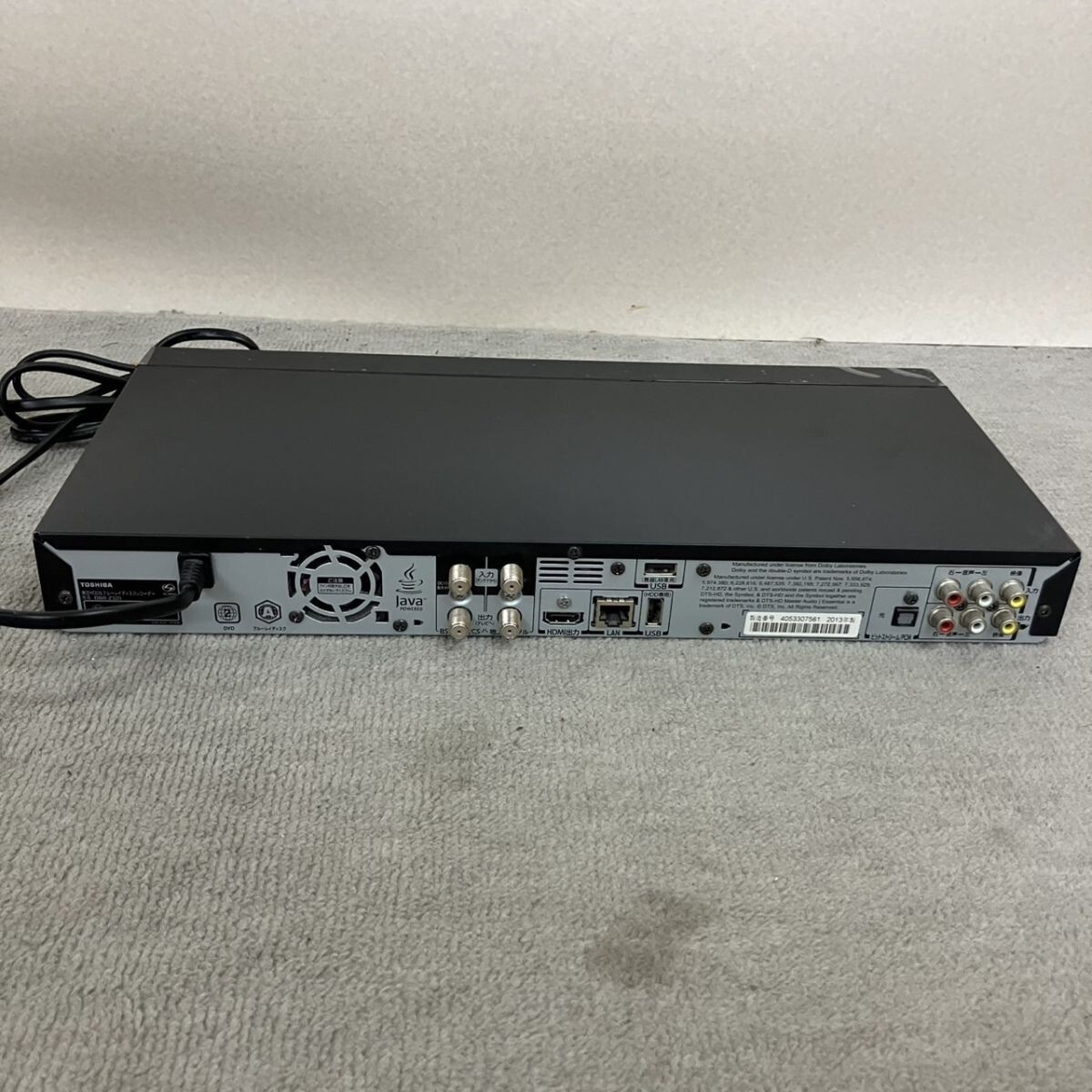 G123-UT1-315 TOSHIBA 東芝 HDD&ブルーレイディスクレコーダー DBR-Z320 2013年制 黒 家電 通電動(dòng)作確認(rèn)済み TC