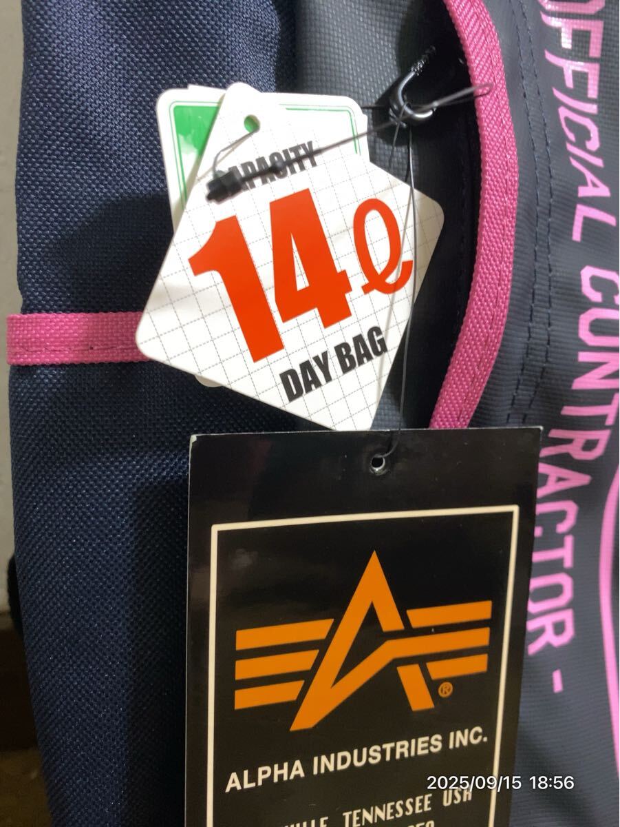 タグ付き　アルファインダストリーズ　リュック　14L　ネイビー／ピンク_画像4