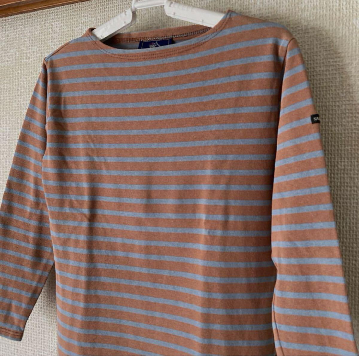 90s フランス製 SAINT JAMES セントジェームス ボーダー バスクシャツ ウエッソン 長袖カットソー 長袖Tシャツ カットソー ブラウン グレー_画像3