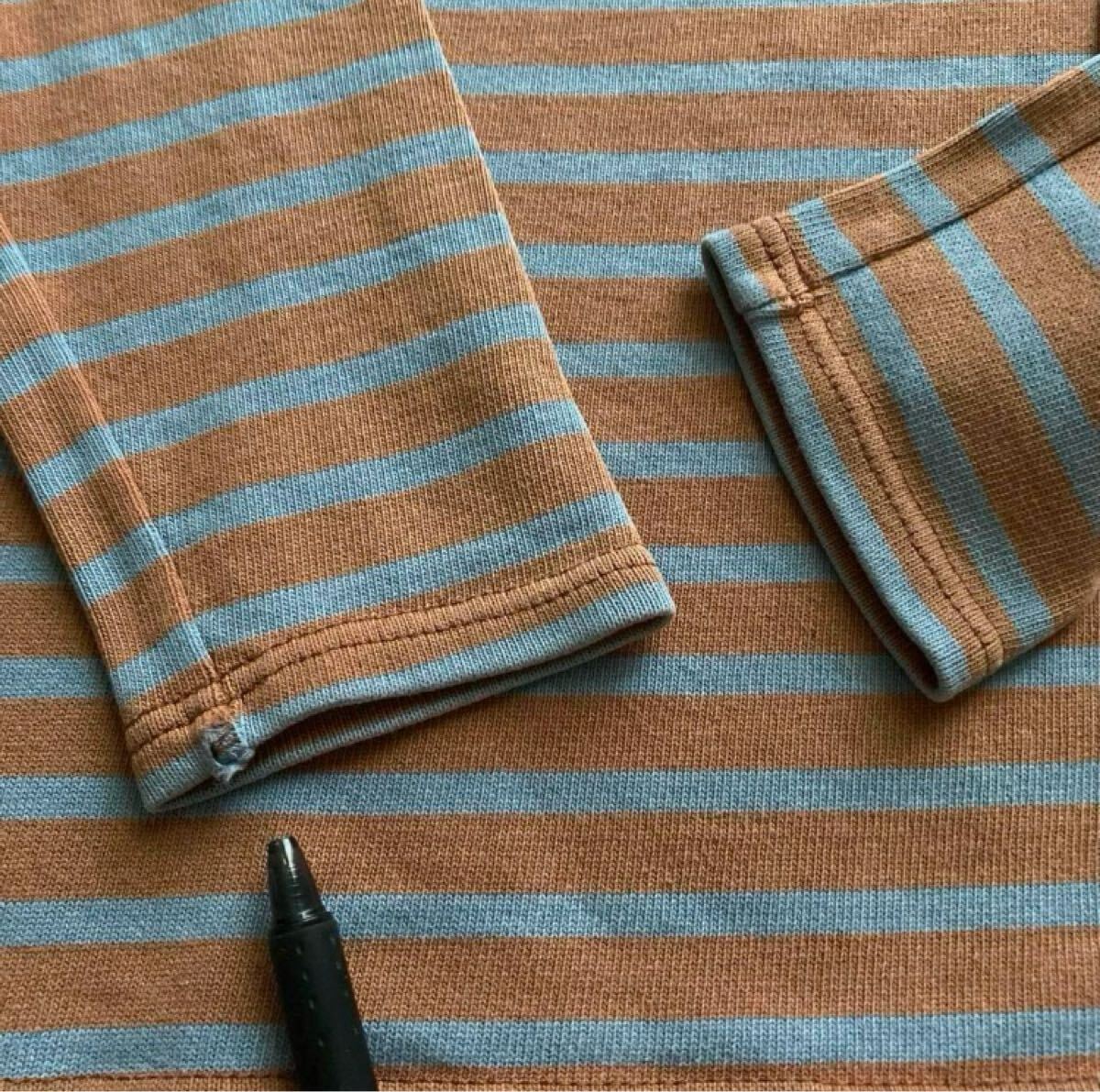 90s フランス製 SAINT JAMES セントジェームス ボーダー バスクシャツ ウエッソン 長袖カットソー 長袖Tシャツ カットソー ブラウン グレー_画像10