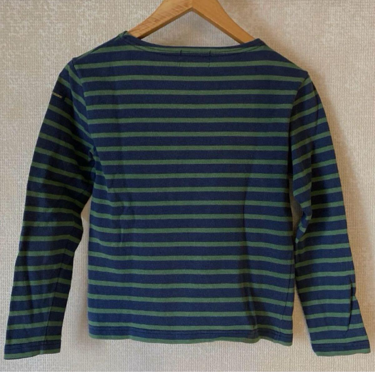90s フランス製 Le minor ルミノア ウエッソン ボーダー バスクシャツ 長袖カットソー 長袖Tシャツ 長袖 カットソー ネイビー グリーン_画像2