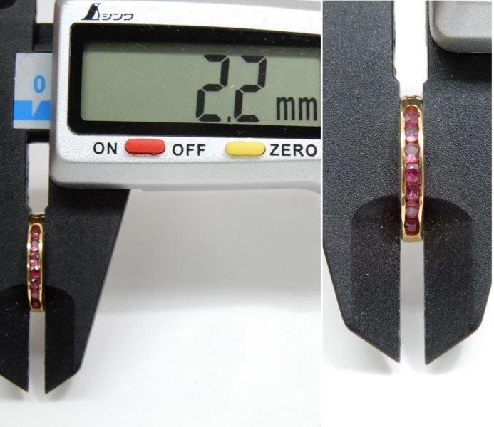 K18 1.3ｇ ルビー？ ピアス 片方 レタ-パックライト可 0929X14G_画像10