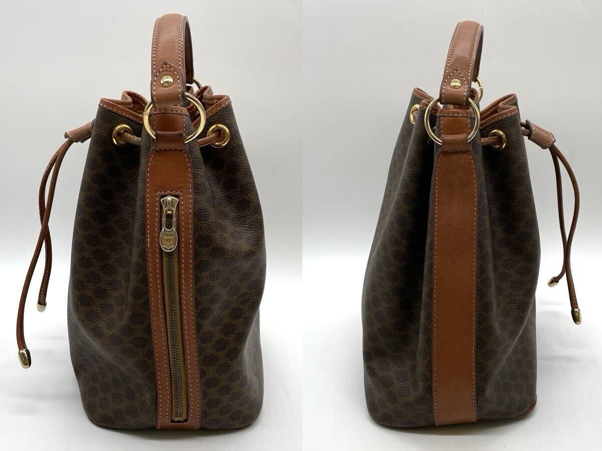 【9T40】1円スタート CELINE / M11 セリーヌ マカダム柄 巾著型 ハンドバッグ ショルダーバッグ バッグ