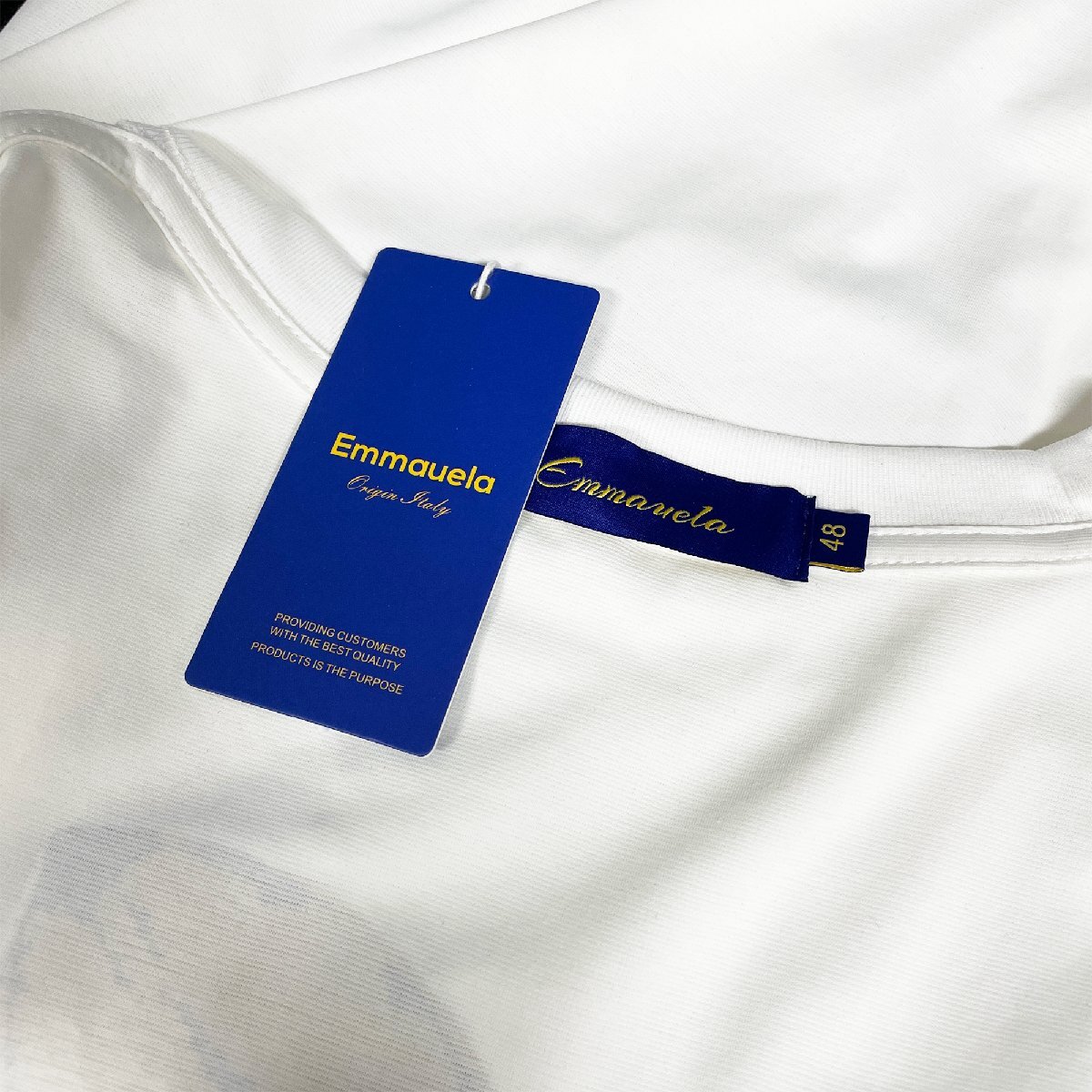 人気?半袖Tシャツ 定価2萬(wàn)◆Emmauela?イタリア?ミラノ発◆綿混 ソフト 吸汗 通気 洋ナシ柄 刺繍 シンプル トップス メンズ 春夏 M/46サ