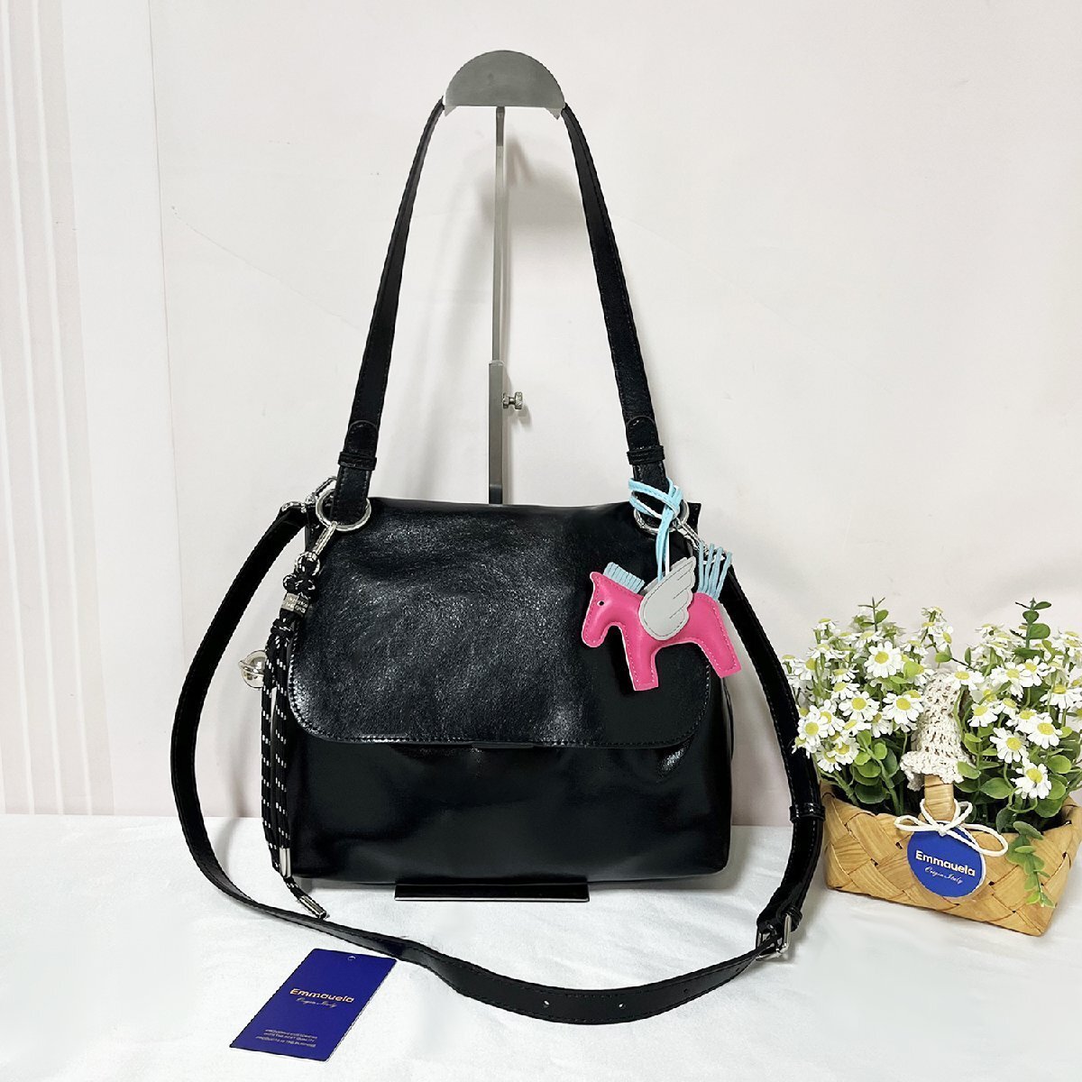 人気?ハンドバッグ 定価12萬◆Emmauela?イタリア?ミラノ発◆牛革 レザー 大容量 無地 2way 肩掛け ショルダーバッグ レディース 旅行