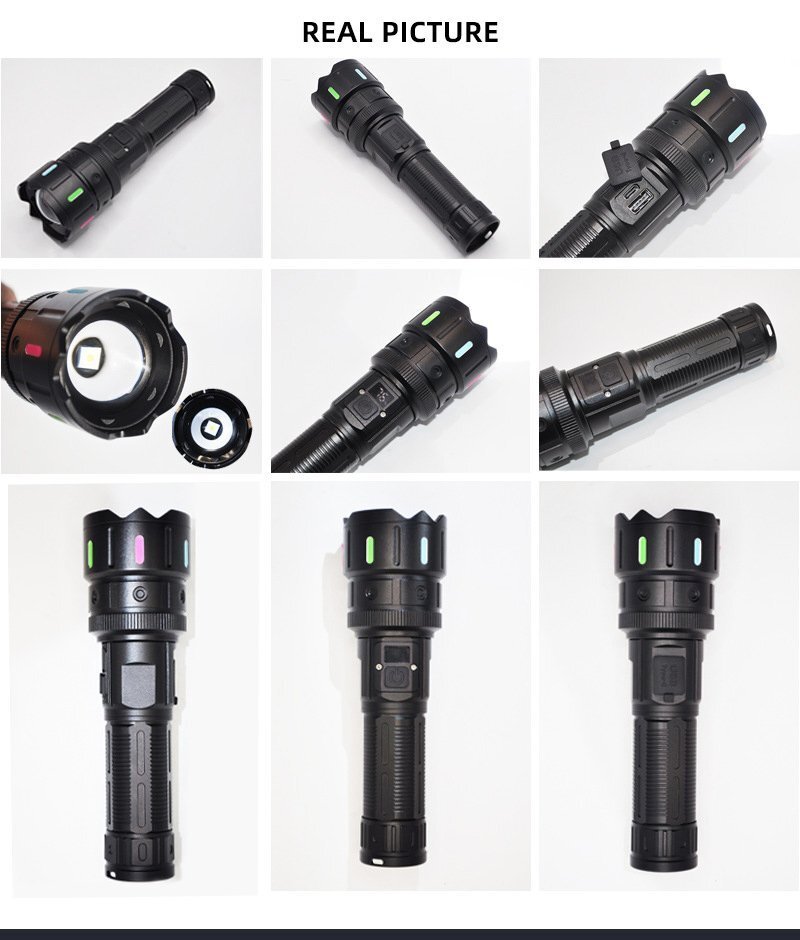 充電式 懐中電燈 フラッシュライト Type-C充電 5段調(diào)光 5000mahの大容量 20W白色レーザー懐中電燈 5速切り替え LED懐中電燈 yhw013