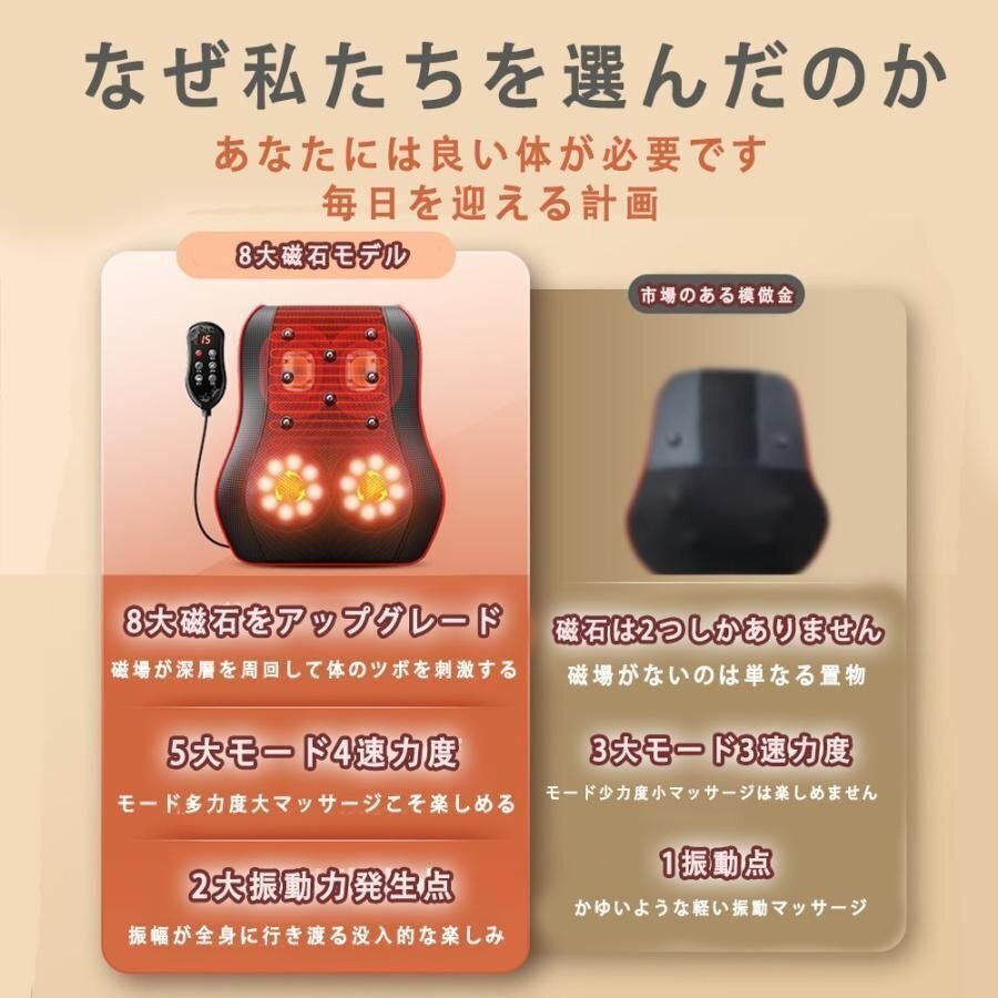 マッサージ器 マッサージ枕 マッサージ機 多機能 5つモード 溫?zé)?小型 肩 首 腰 腹 背中 足 新型8個磁石?マッサージ器 家庭用 yhw016