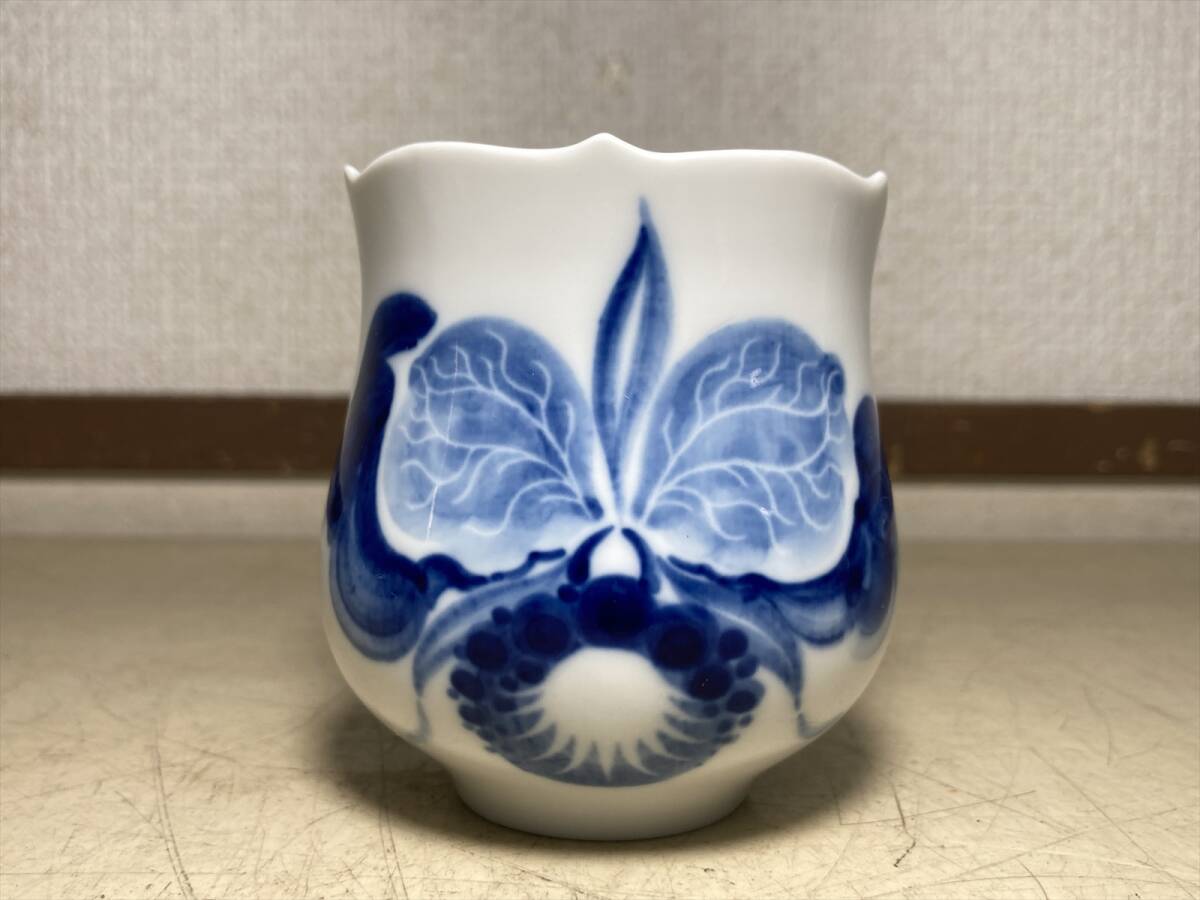 京都10☆ Meissen マイセン ブルーオーキッド カップ&ソーサー 3客 栞 箱付 高級 洋食器 
