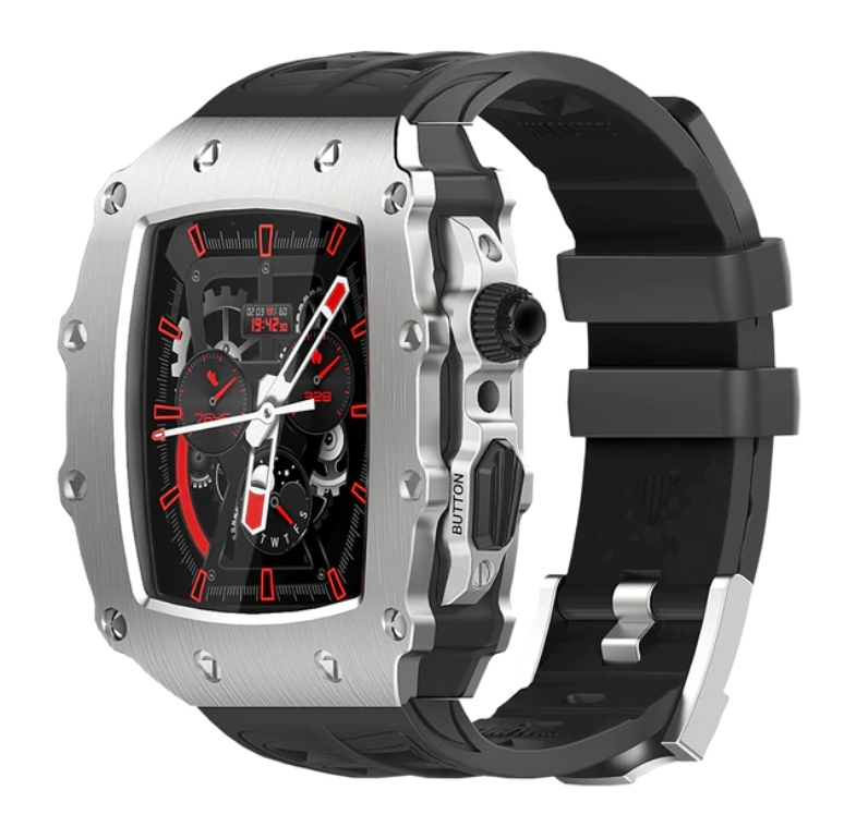 【リシャールミルデザイン 高級アップルウォッチケース apple watch 9,8 45㎜】SL×BK 時計 限定