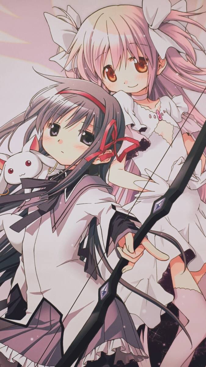 魔法少女まどか☆マギカ10(展) 鹿目まどか&暁美ほむら 蒼樹うめイラスト ビッグタペストリーB サイズ:約W51.5cm×H72.8cm_画像2