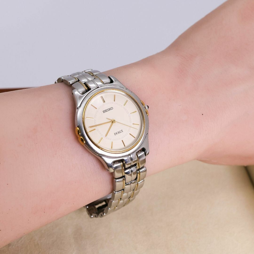 稼働 SEIKO Dolce 腕時計 アイボリー メンズ ステンレス 1307 _画像3