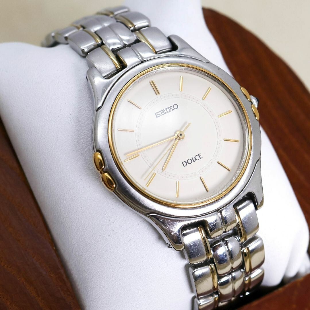 稼働 SEIKO Dolce 腕時計 アイボリー メンズ ステンレス 1307 _画像1