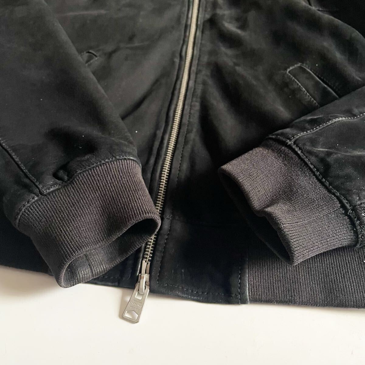 オールセインツ MA-1 羊革 シープスキン スエード生地 ボンバージャケット EXTRA SMALL サイズ感M-L相当 ブラック ALLSAINTS メンズ 秋冬_画像6