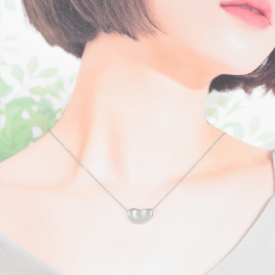 新品同様 ティファニー エルサペレッティ ビーン ペンダント ネックレス スターリングシルバー 925 TIFFANY&CO._画像5