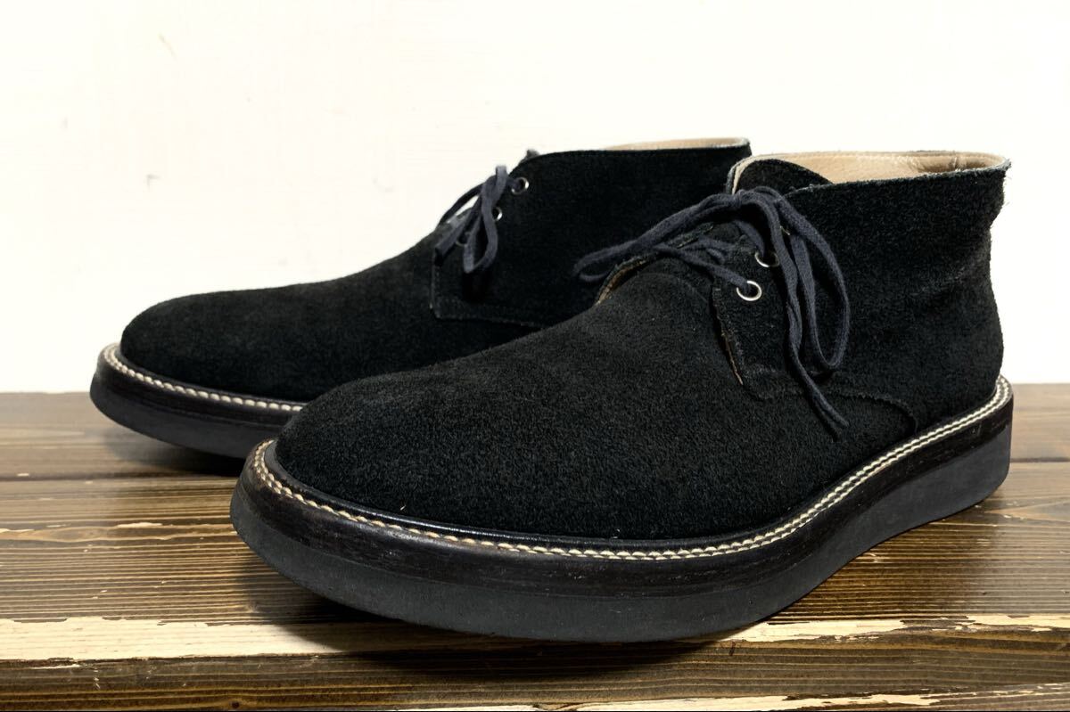 blutenblatt.スエード レザー デザート ブーツ 8.5(26.5/黒/3.5cm 厚底 ビブラムソール/上質(zhì).牛革/backlash tornado mart 5351 type)