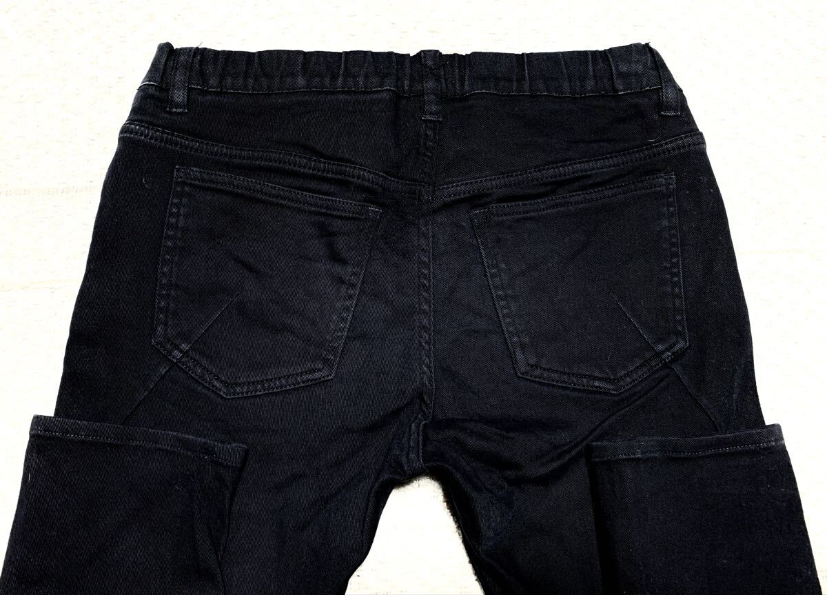 美品:アタッチメント.ハイパワー ストレッチ ツイル スリム イージー パンツ 2(黒/AP91-204/立体裁断仕立て/W74-82股下72/カズユキクマガイ_画像5