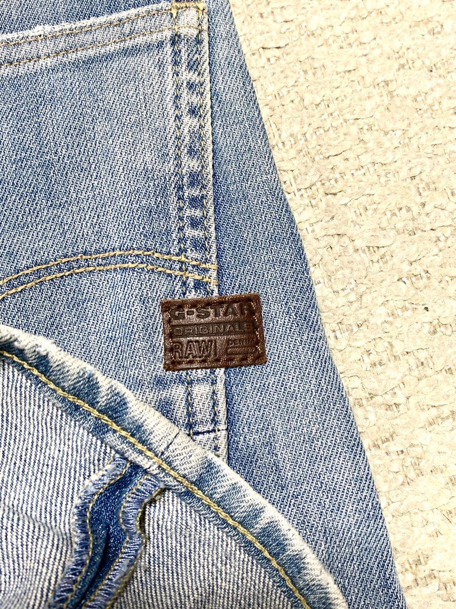 美品:G-STAR RAW(ジースターロウ).ストレッチ スリム デニム 28×32(D-STAQ 3D SLIM/Used加工/チェーンステッチ/バイカー/W80股下76/diesel_画像5