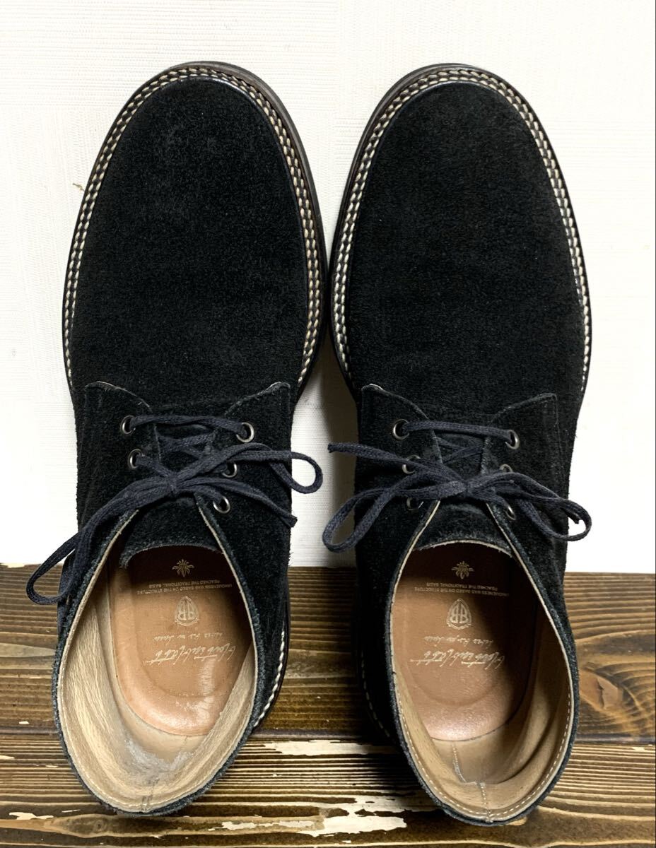 blutenblatt.スエード レザー デザート ブーツ 8.5(26.5/黒/3.5cm 厚底 ビブラムソール/上質(zhì).牛革/backlash tornado mart 5351 type)