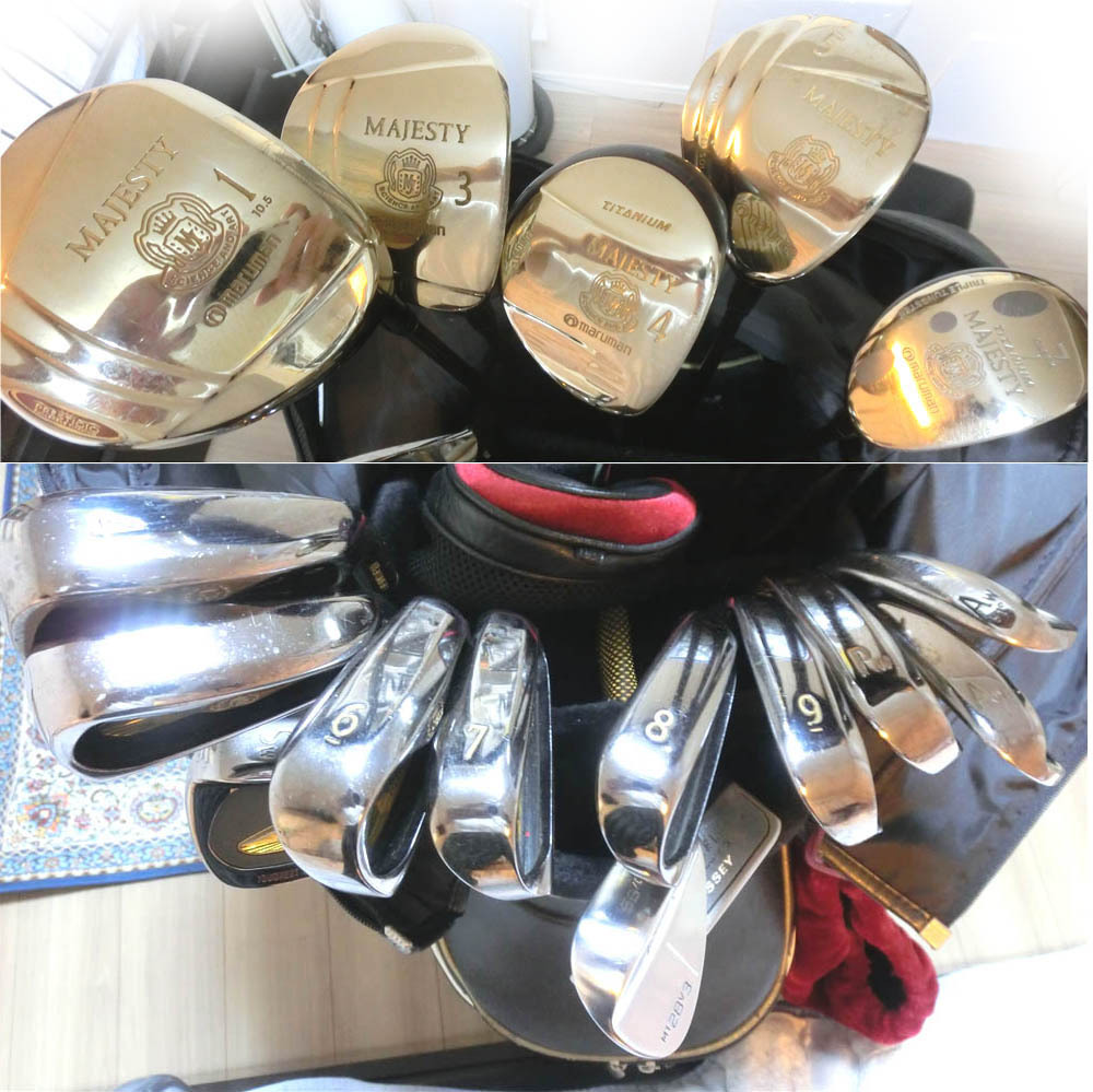 ★最高級マジェスティゴルフ?フルセット★ウッド5本★アイアン9本（おまけ付きAW51°度＋AW48°）パター1本?送料無料?美品