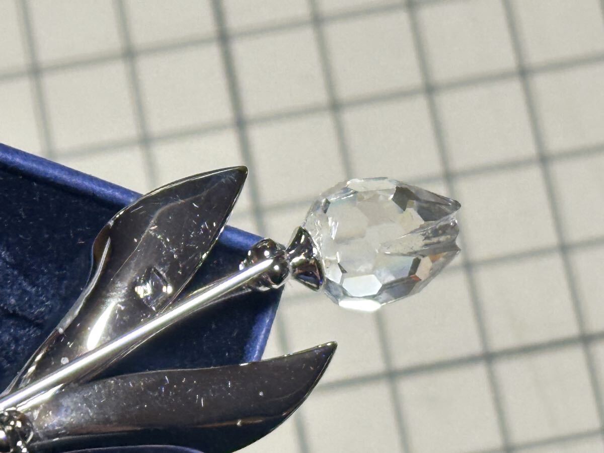 SWAROVSKI スワロフスキー 箱付き ブローチ チューリップ フラワー 花 シルバー クリスタル アクセサリー_画像5
