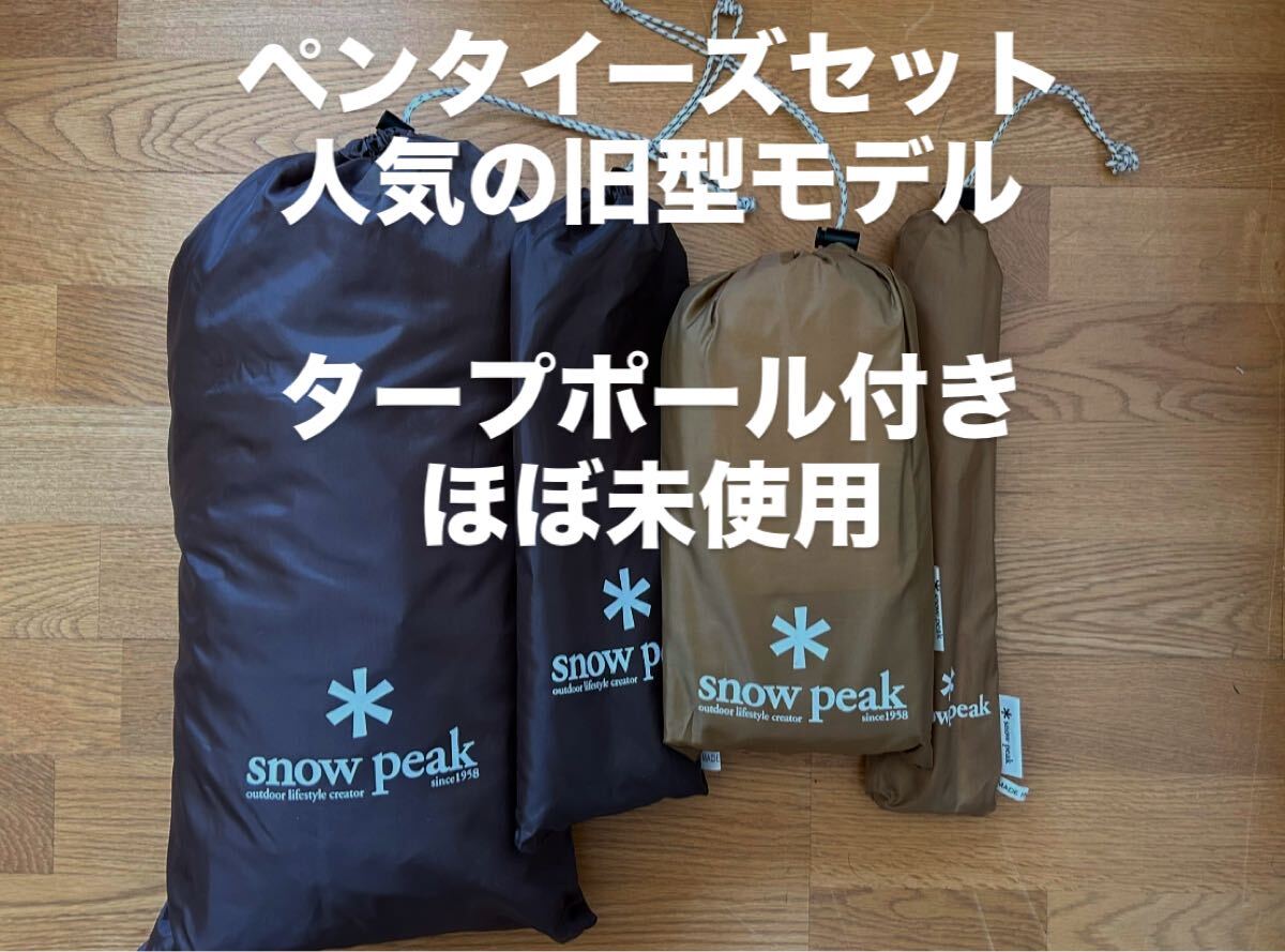 ソロキャンプ用テント一式 スノーピーク Snow peak ペンタイーズセット タープポール付 旧型モデル_画像2